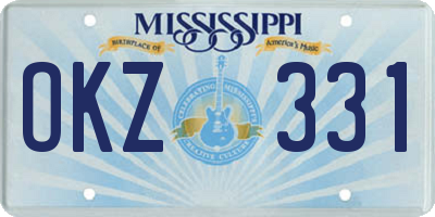 MS license plate OKZ331