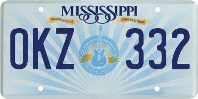 MS license plate OKZ332
