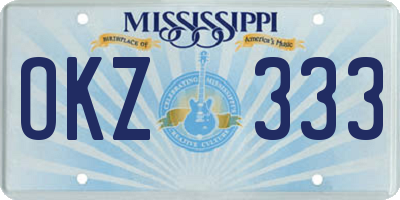 MS license plate OKZ333