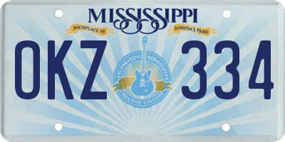 MS license plate OKZ334