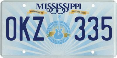 MS license plate OKZ335