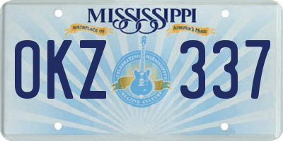 MS license plate OKZ337