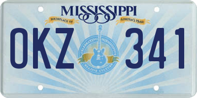 MS license plate OKZ341
