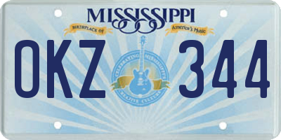 MS license plate OKZ344