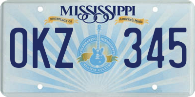 MS license plate OKZ345