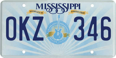 MS license plate OKZ346