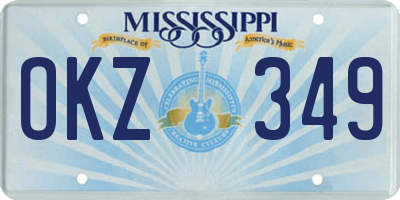 MS license plate OKZ349