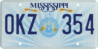 MS license plate OKZ354