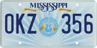 MS license plate OKZ356