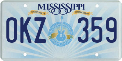 MS license plate OKZ359