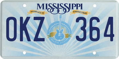 MS license plate OKZ364