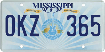 MS license plate OKZ365