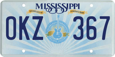 MS license plate OKZ367