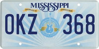 MS license plate OKZ368