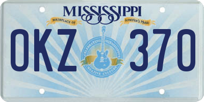 MS license plate OKZ370