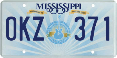 MS license plate OKZ371