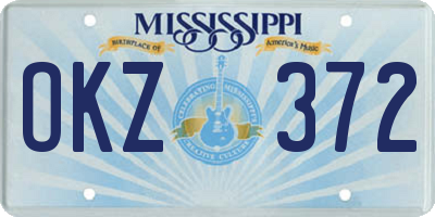 MS license plate OKZ372