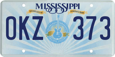 MS license plate OKZ373