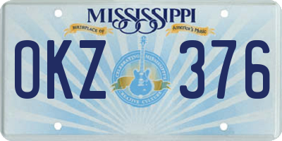 MS license plate OKZ376