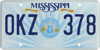 MS license plate OKZ378