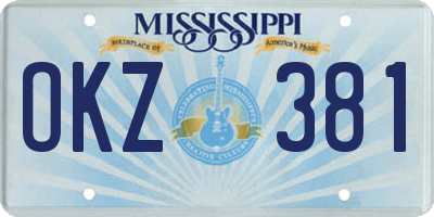 MS license plate OKZ381