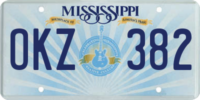MS license plate OKZ382