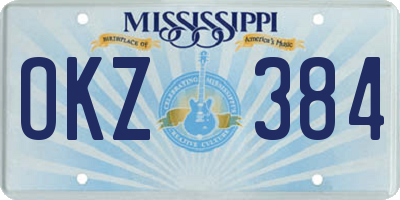 MS license plate OKZ384