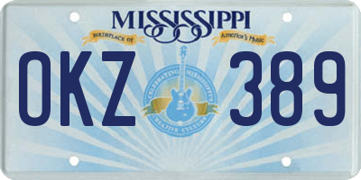MS license plate OKZ389