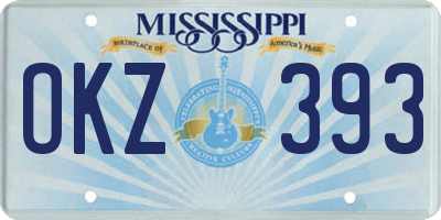 MS license plate OKZ393