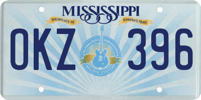 MS license plate OKZ396