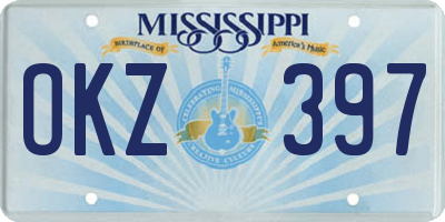 MS license plate OKZ397