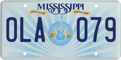 MS license plate OLA079