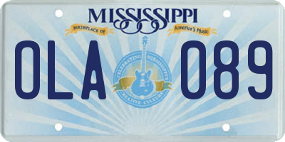 MS license plate OLA089