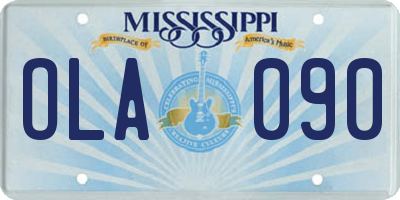 MS license plate OLA090