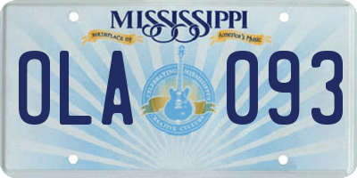 MS license plate OLA093