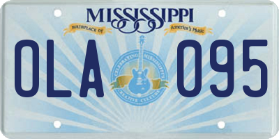 MS license plate OLA095