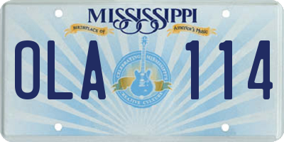 MS license plate OLA114