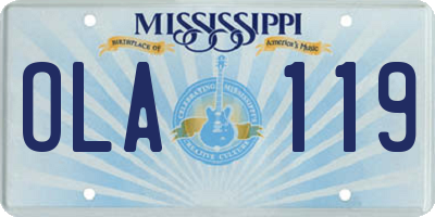 MS license plate OLA119
