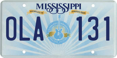 MS license plate OLA131