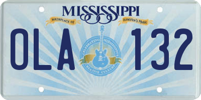 MS license plate OLA132