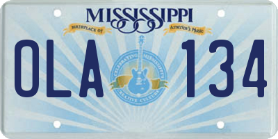 MS license plate OLA134