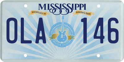 MS license plate OLA146