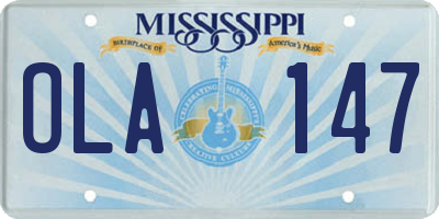 MS license plate OLA147