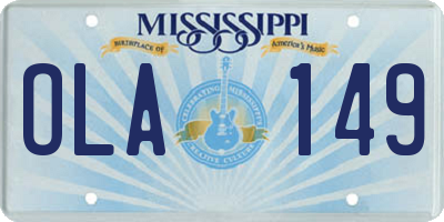 MS license plate OLA149