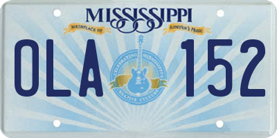 MS license plate OLA152