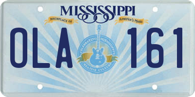 MS license plate OLA161