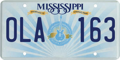 MS license plate OLA163