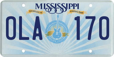 MS license plate OLA170