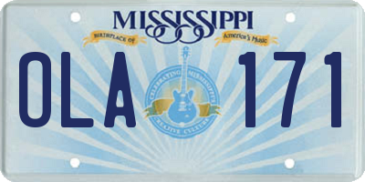 MS license plate OLA171