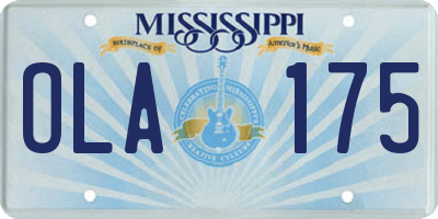 MS license plate OLA175